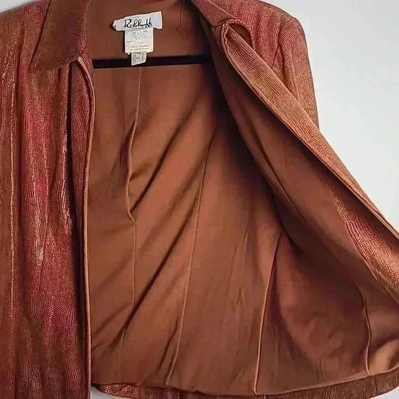Joseph Ribkoff Trends Burnt Orange/Brown Weston Jacket Vintage 90s  Size US 6 - Picture 10 of 16